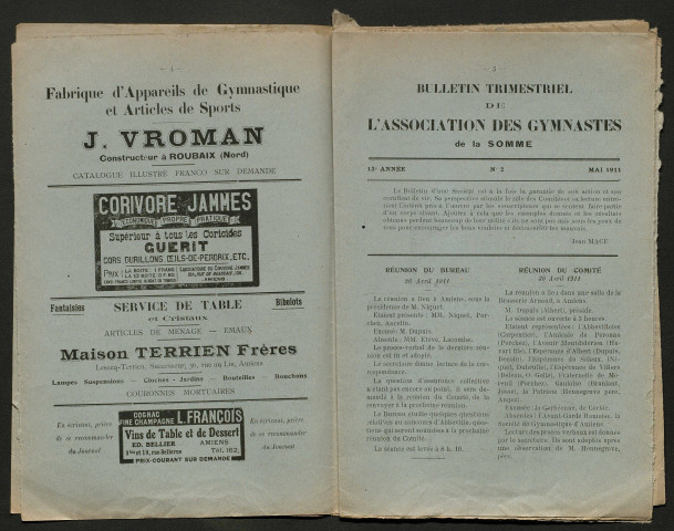 Bulletin trimestriel de l'association des gymnastes de la Somme. 13e année, n° 2