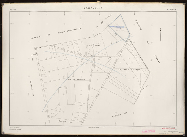Plan du cadastre rénové - Abbeville : section CR