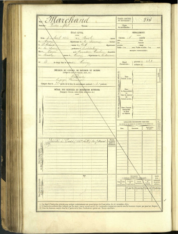 Marchand, Victor Abel, né le 3 avril 1860 à Le Boisle (Somme, France), classe 1880, matricule n° 314, Bureau de recrutement d'Abbeville
