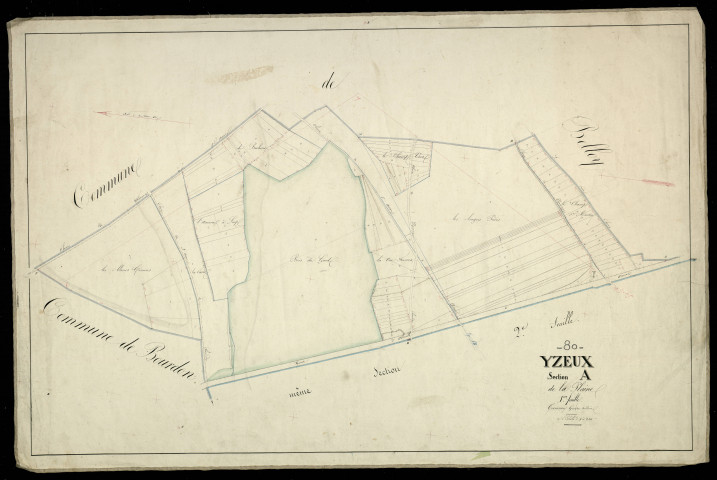 Plan du cadastre napoléonien - Yzeux : Plaine (La), A1
