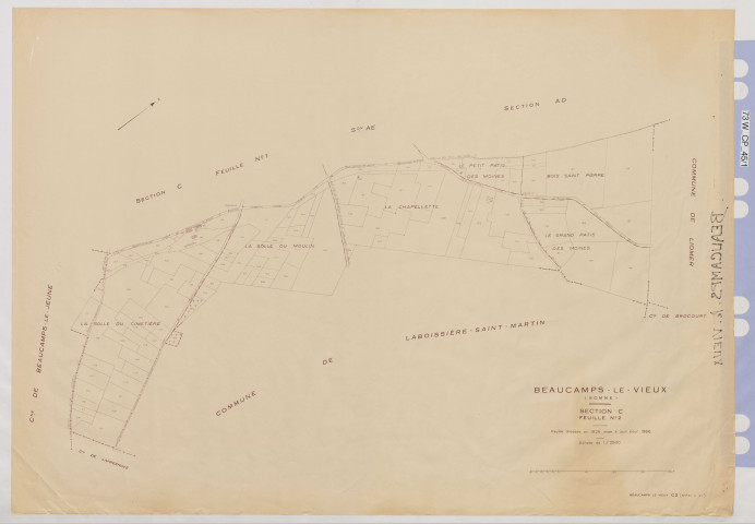 Plan du cadastre rénové - Beaucamps-le-Vieux : section C2