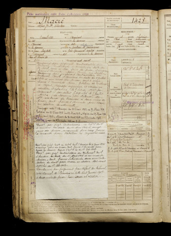 Macré, Alfred Jean Baptiste Théodore, né le 06 avril 1881 à Amiens (Somme), classe 1901, matricule n° 1428, Bureau de recrutement d'Amiens