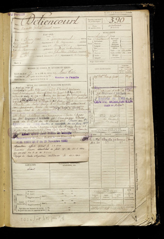 Deliencourt, Narcisse Gabriel Ernest, né le 06 février 1901 à Terramesnil (Somme), classe 1921, matricule n° 390, Bureau de recrutement d'Amiens