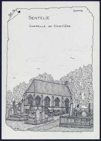 Sentelie : chapelle au cimetière - (Reproduction interdite sans autorisation - © Claude Piette)