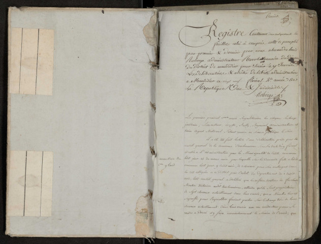 Délibérations du Directoire du district de Montdidier : 20 mai 1794-28 Aoűt 1794