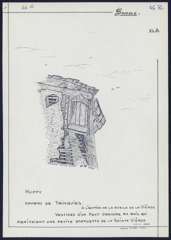 Huppy (hameau de Trinquies) : vestiges d'un petit oratoire en bois - (Reproduction interdite sans autorisation - © Claude Piette)