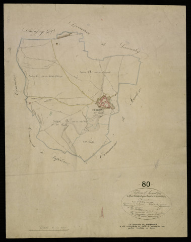 Plan du cadastre napoléonien - Chirmont : tableau d'assemblage