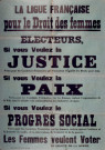 Affiche de la ligue française pour le droit de vote des femmes