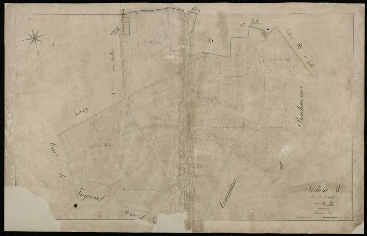 Plan du cadastre napoléonien - Sailly-Saillisel : Bois de Sertelle (Le), B2