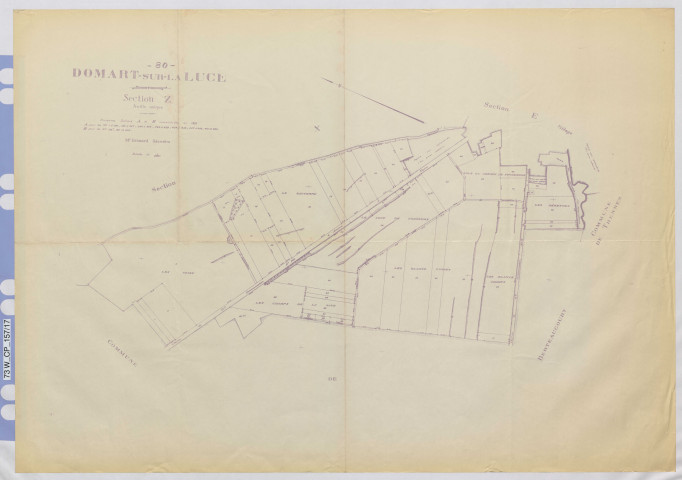 Plan du cadastre rénové - Domart-sur-la-Luce : section Z