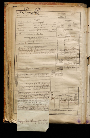 Lenoble, Jules Abel, né le 26 décembre 1872 à Beauval (Somme), classe 1892, matricule n° 56, Bureau de recrutement d'Abbeville