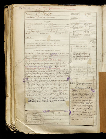 Bleux, Roland Alfred Casimir, né le 22 juillet 1901 à Nesle (Somme), classe 1921, matricule n° 478, Bureau de recrutement de Péronne