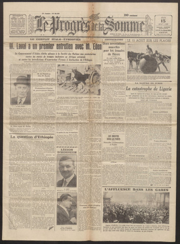 Le Progrès de la Somme, numéro 20429, 15 août 1935
