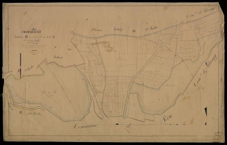 Plan du cadastre napoléonien - Croixrault : Bois du Parc (Le) ; Mellier (Le), D2