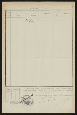 Tableau de rectification complémentaire de la liste électorale : Bettencourt-Rivière