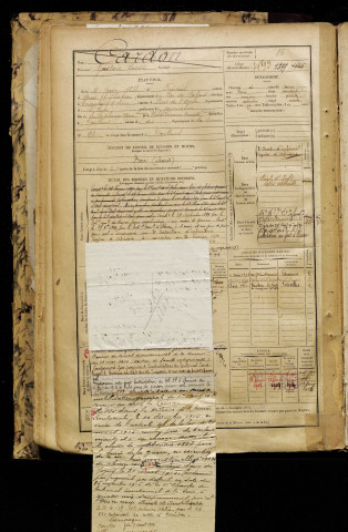 Cardon, Gustave Lucien, né le 09 juin 1878 à Frévent (Pas-de-Calais), classe 1898, matricule n° 86, Bureau de recrutement d'Abbeville