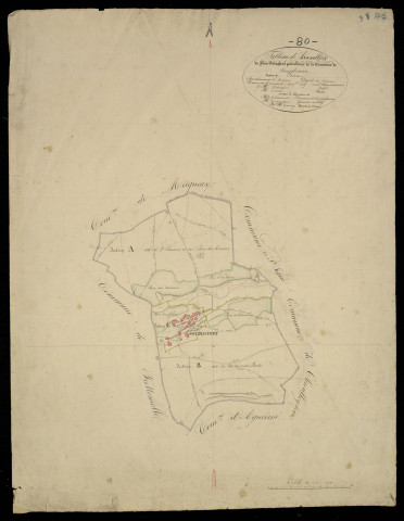 Plan du cadastre napoléonien - Hescamps (Souplicourt) : tableau d'assemblage