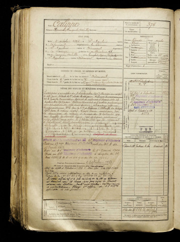 Calippe, Honorat Auguste Achille, né le 08 octobre 1896 à Saint-Maulvis (Somme), classe 1916, matricule n° 376, Bureau de recrutement d'Amiens