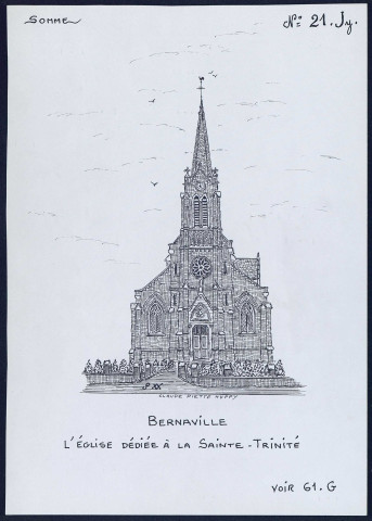 Bernaville : église dédiée à la Sainte-Trinité - (Reproduction interdite sans autorisation - © Claude Piette)