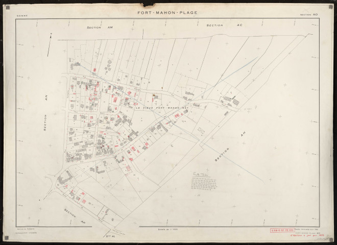 Plan du cadastre rénové - Fort-Mahon-Plage : section AO