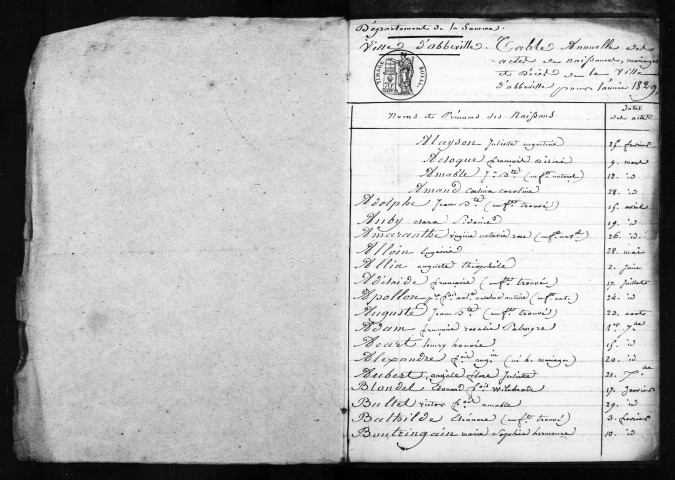 Abbeville : naissances, mariages, décès