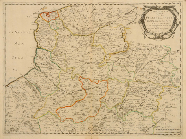 "Gouvernement général de la Picardie Artois Boulenois et Pays reconquis", par le Sr Sanson d'Abbeville, géographe du Roy, Paris, Pierre Mariette, 1651