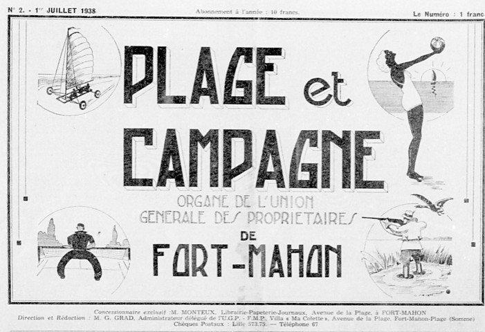 Plage et Campagne : Organe de l'union générale des propriétaires de Fort-Mahon