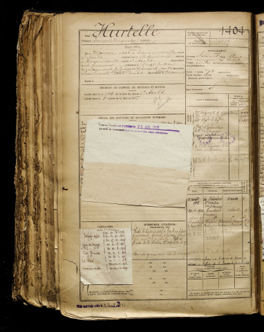 Hurtelle, François Augustin Raymond, né le 21 janvier 1897 à Fressenneville (Somme), classe 1917, matricule n° 1404, Bureau de recrutement d'Amiens