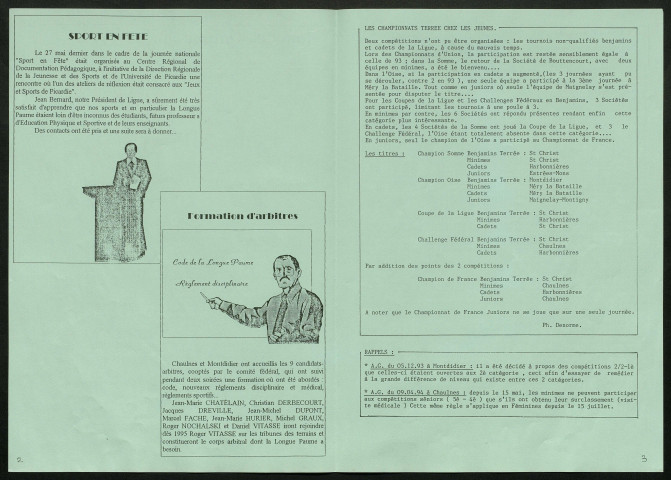 Longue Paume Infos (numéro 11), bulletin officiel de la Fédération Française de Longue Paume