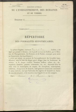 Répertoire des formalités hypothécaires, du 09/09/1858 au 03/01/1859, registre n° 178 (Péronne)