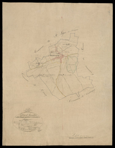 Plan du cadastre napoléonien - Berteaucourt-Les-Dames (Berteaucourt) : tableau d'assemblage