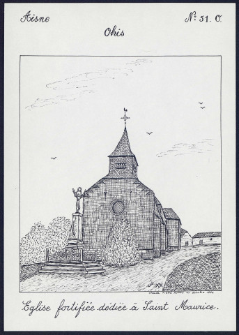 Ohis (Aisne) : église fortifiée dédiée à Saint-Maurice - (Reproduction interdite sans autorisation - © Claude Piette)