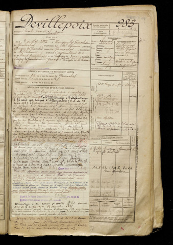 Devillepoix, Paul Louis Charles, né le 03 juillet 1892 à Buigny-lès-Gamaches (Somme), classe 1912, matricule n° 983, Bureau de recrutement d'Abbeville