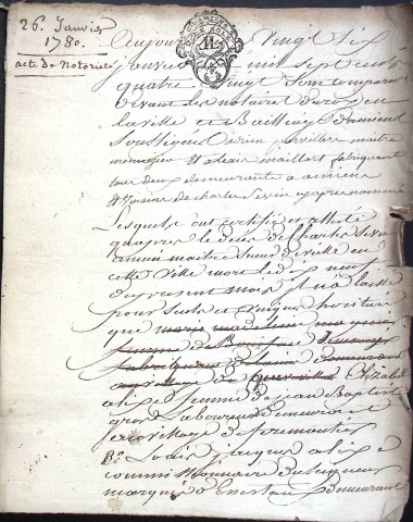 Etude de Me Jean-Baptiste Deligny à Amiens (étude n°5). Minutes des années 1780-1786