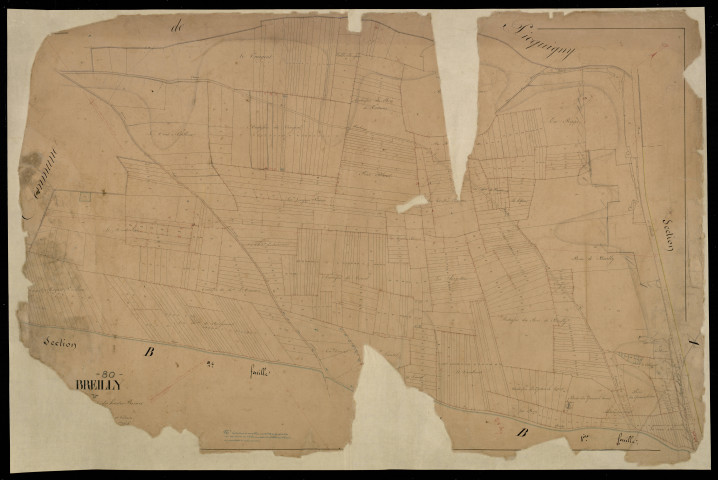 Plan du cadastre napoléonien - Breilly : … Hautes Bornes (Les), C