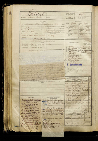 Tétart, Edmond Charles, né le 07 mars 1895 à Crotoy (Le) (Somme), classe 1915, matricule n° 692, Bureau de recrutement d'Abbeville