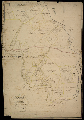 Plan du cadastre napoléonien - Marieux : A et B