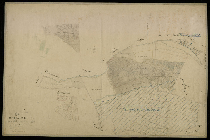 Plan du cadastre napoléonien - Bouillancourt-la-Bataille : Prairies (Les), A