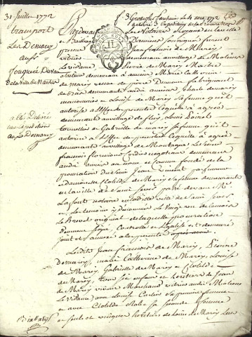 Etude de Me Nicolas Beaudelocque à Amiens (étude n°16). Minutes de l'année 1772