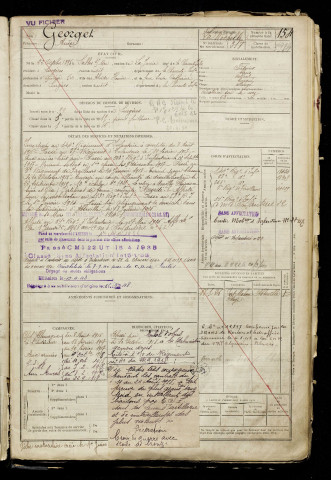 Georget, André, né le 22 octobre 1896 à Salles-sur-Mer (Charente-Maritime), classe 1916, matricule n° 318, Bureau de recrutement d'Abbeville