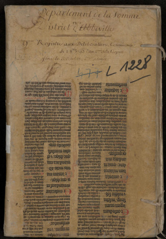 Délibérations du Directoire (et du Conseil général) du district d'Abbeville, 9e registre : 2 octobre 1793-22 ventôse an II