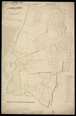 Plan du cadastre napoléonien - Englebelmer : Chemin du Mesnil (Le), B