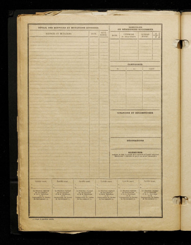 Inconnu, classe 1916, matricule n° 1567, Bureau de recrutement d'Amiens