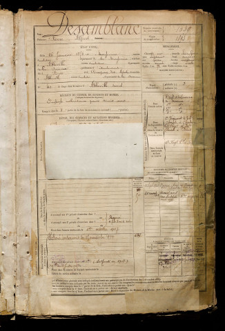 Desamblanc, Pierre Alfred, né le 26 janvier 1876 à Mayenne (Mayenne), classe 1896, matricule n° 1039, Bureau de recrutement d'Abbeville