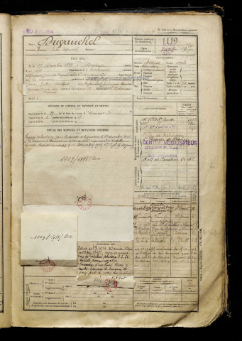 Duvauchel, Henri Jules Edouard, né le 27 décembre 1898 à Amiens (Somme), classe 1918, matricule n° 1119, Bureau de recrutement d'Amiens