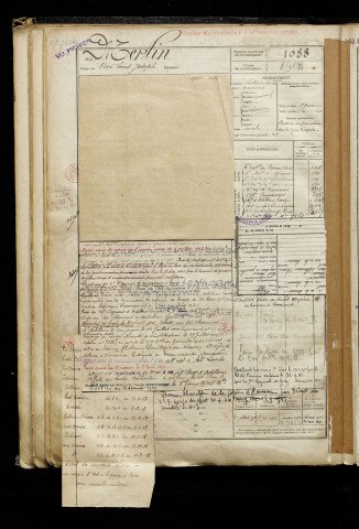 Merlin, René Louis Joseph, né le 30 juillet 1892 à Hesbécourt (Somme), classe 1912, matricule n° 1088, Bureau de recrutement de Péronne