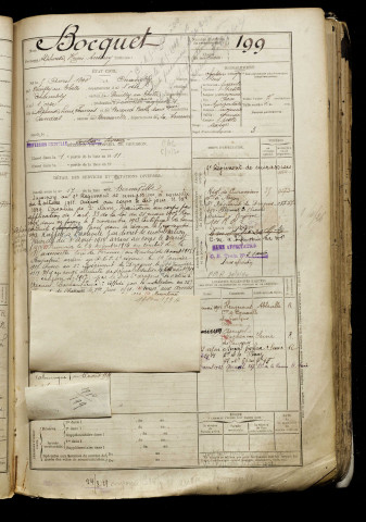 Bocquet, Alphonse Henri Antony, né le 05 avril 1890 à Chambly (Oise), classe 1910, matricule n° 199, Bureau de recrutement d'Abbeville
