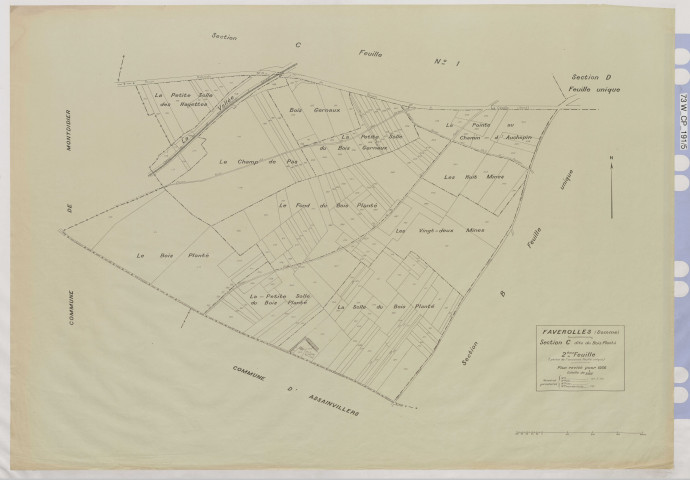 Plan du cadastre rénové - Faverolles : section C2
