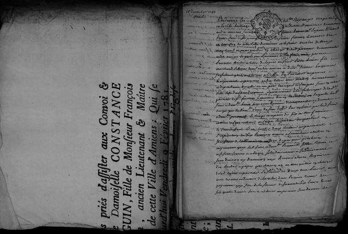 Etude de Me François Henin à Amiens (étude n°3). Minutes de l'année 1743