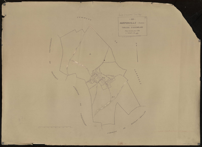 Plan du cadastre rénové - Harponville : tableau d'assemblage (TA)